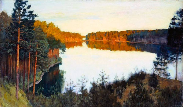 Сочинение по картине Левитана Лесное озеро (описание)