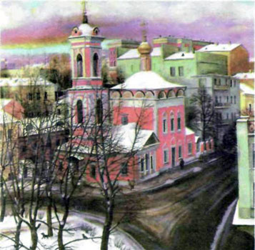Сочинение по картине Назаренко Церковь Вознесения на улице Неждановой в Москве (описание)