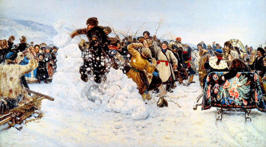 Сочинение по картине Сурикова Взятие снежного городка (описание)